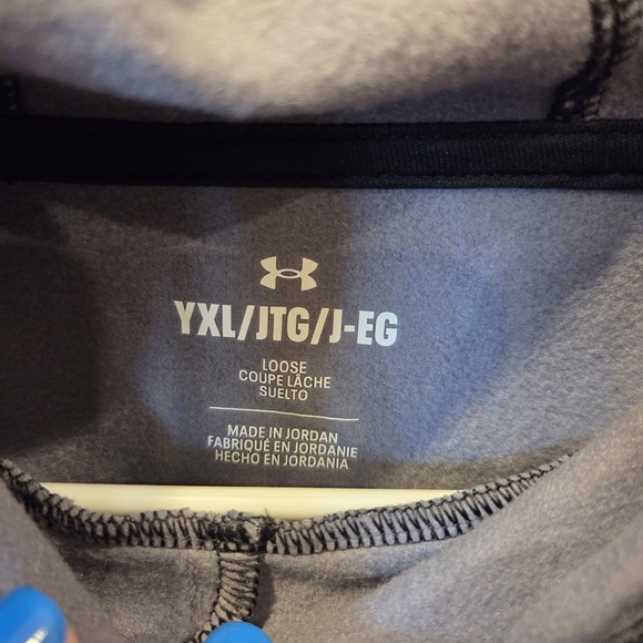 Under Armour Boys' Armour Fleece Camo Hoodie Youth XL Black Gray Activewear - Picture 3 of 7